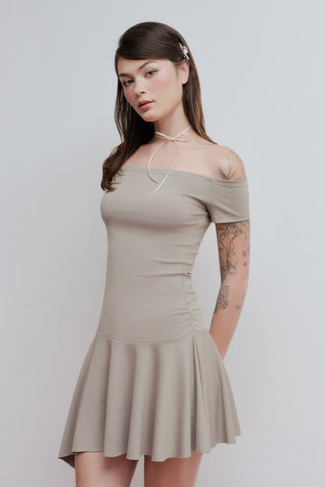 Jersey Fit & Flare Mini Dress - 0D0684 - Brown