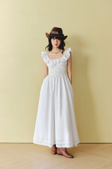 Fairy wing backless dress - 0D0710 - White - S