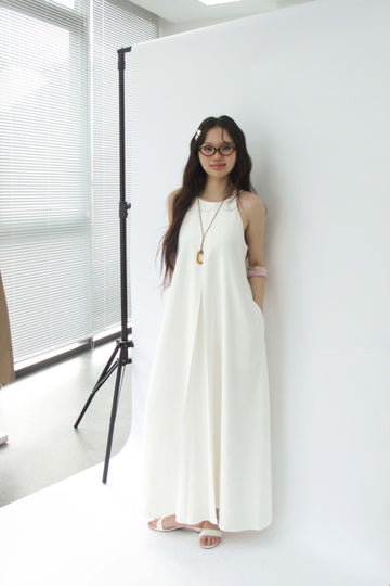Pleated pinafore dress - 0D0716 - White