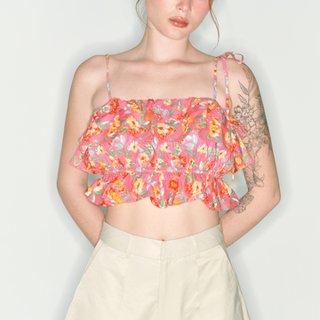 Tiered Ruffle Blouse - 0T0877 - Pink