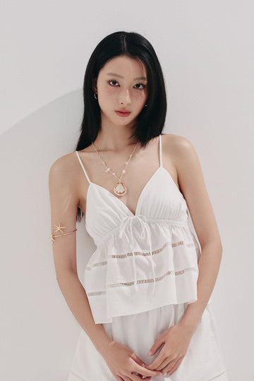 Lace Trim Camisole - T1102 - White