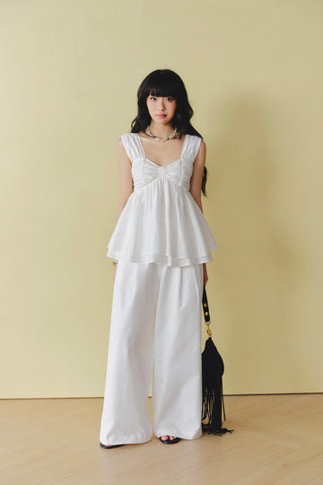 Two-tier babydoll top - 0T1111 - White