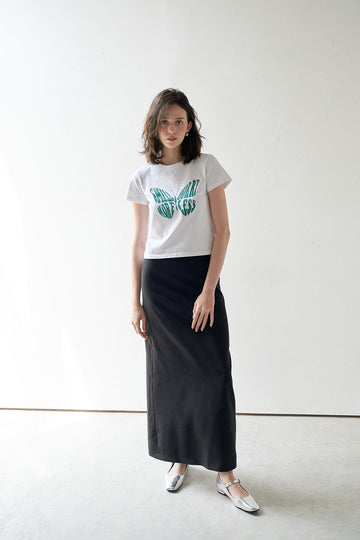 Straight Cut Maxi Skirt - 2S0159 - Black