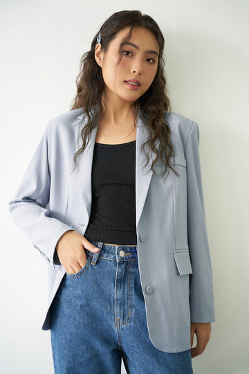 Oversized Button-Up Vest - 0T0705 - Gray