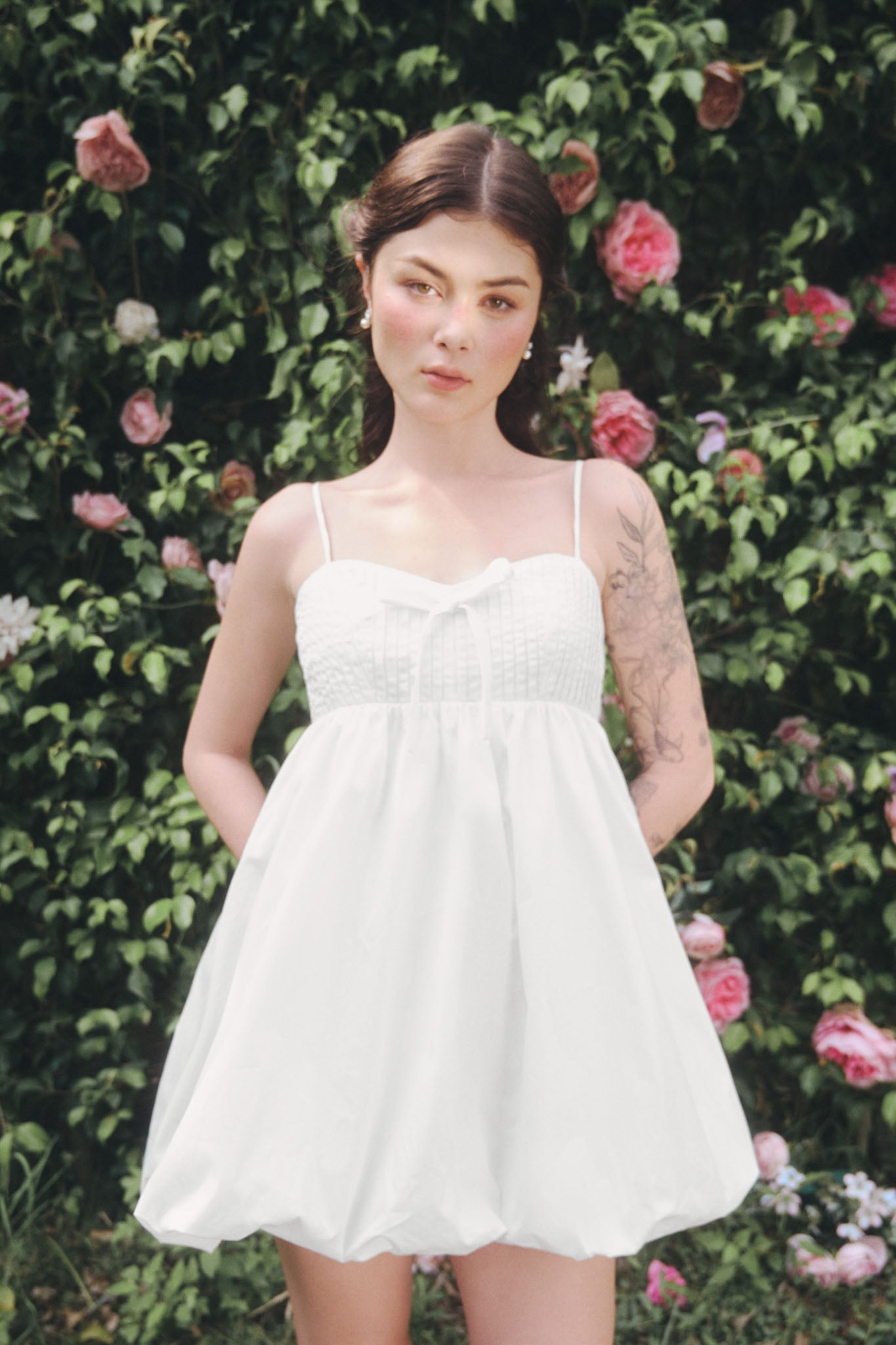 A-Line Mini Dress with Bustier Top - 0D0657 - White