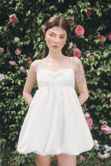 A-Line Mini Dress with Bustier Top - 0D0657 - White