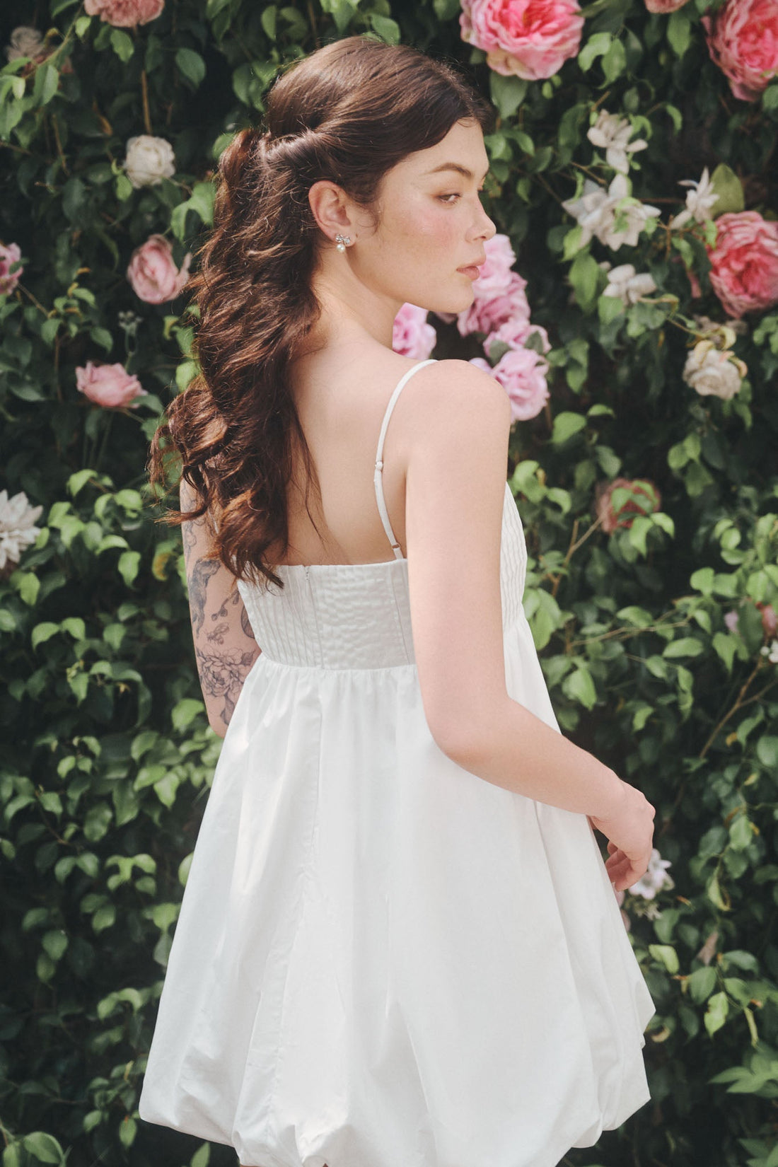 A-Line Mini Dress with Bustier Top - 0D0657 - White
