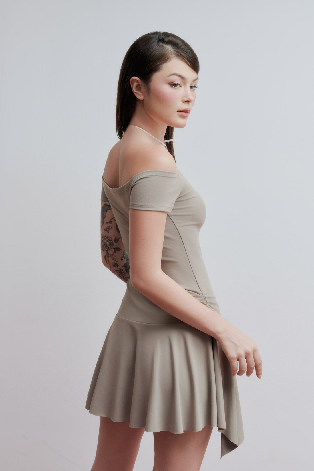 Jersey Fit & Flare Mini Dress - 0D0684 - Brown