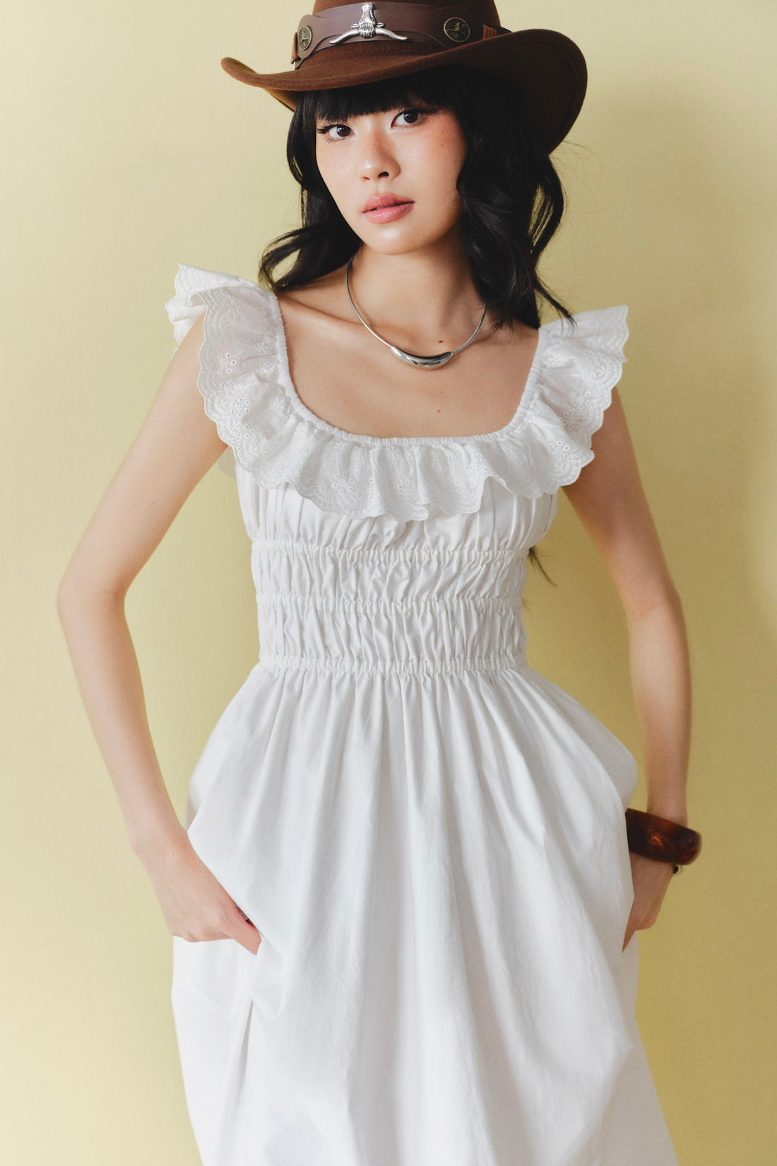 Fairy wing backless dress - 0D0710 - White - S