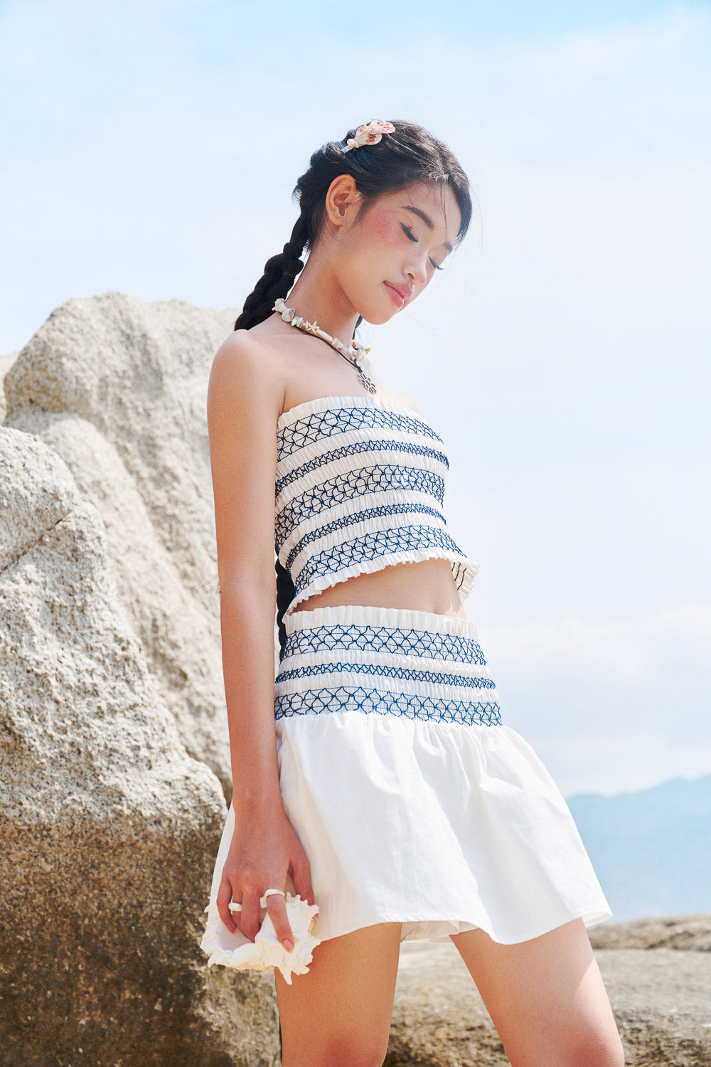 Embellished Mini Skirt - 0S0209 - White