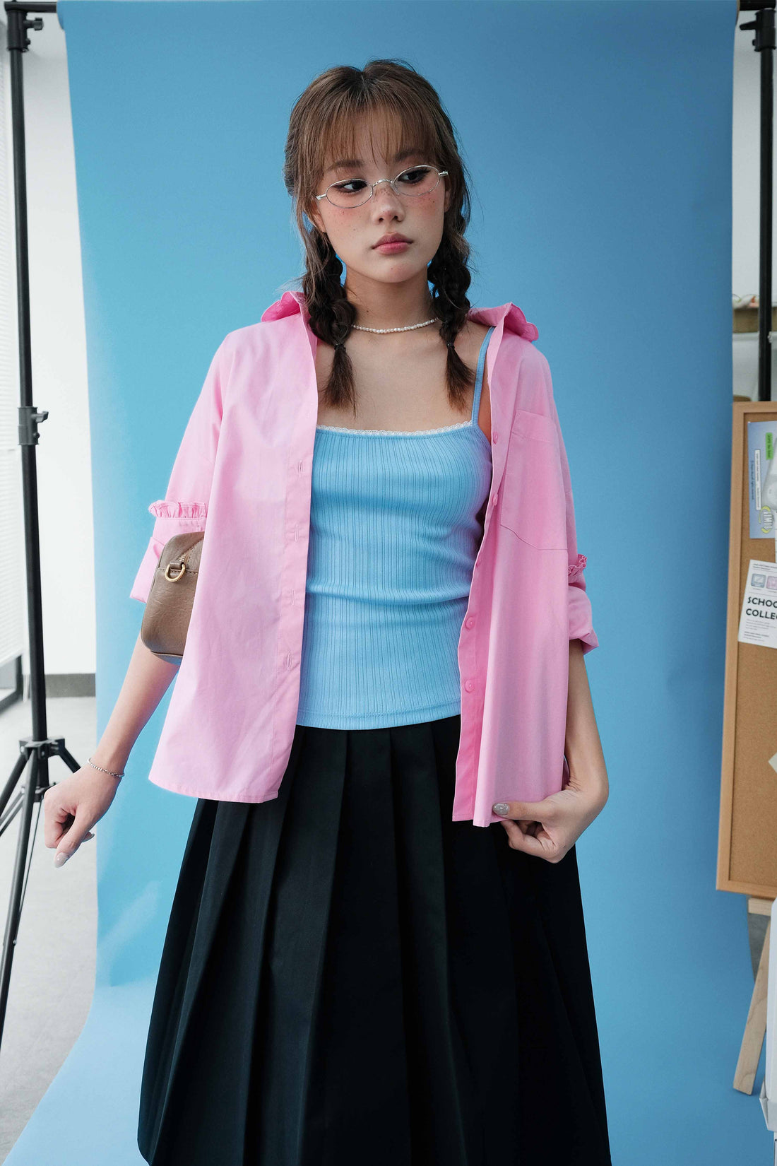 Ruffle Trim Shirt - 0T1121 - Pink