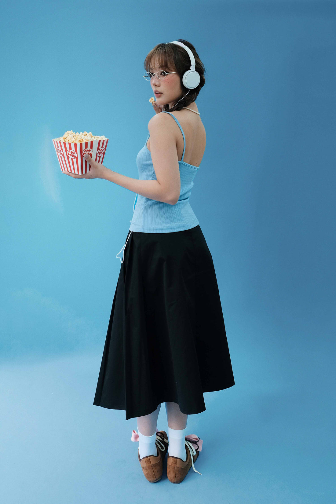 Midi Pleated Skirt - 0S0289 - Black