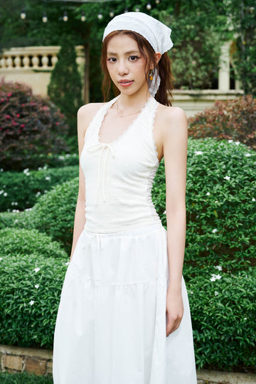 Bow Back Open Back Top - 0T1091 - Cream White