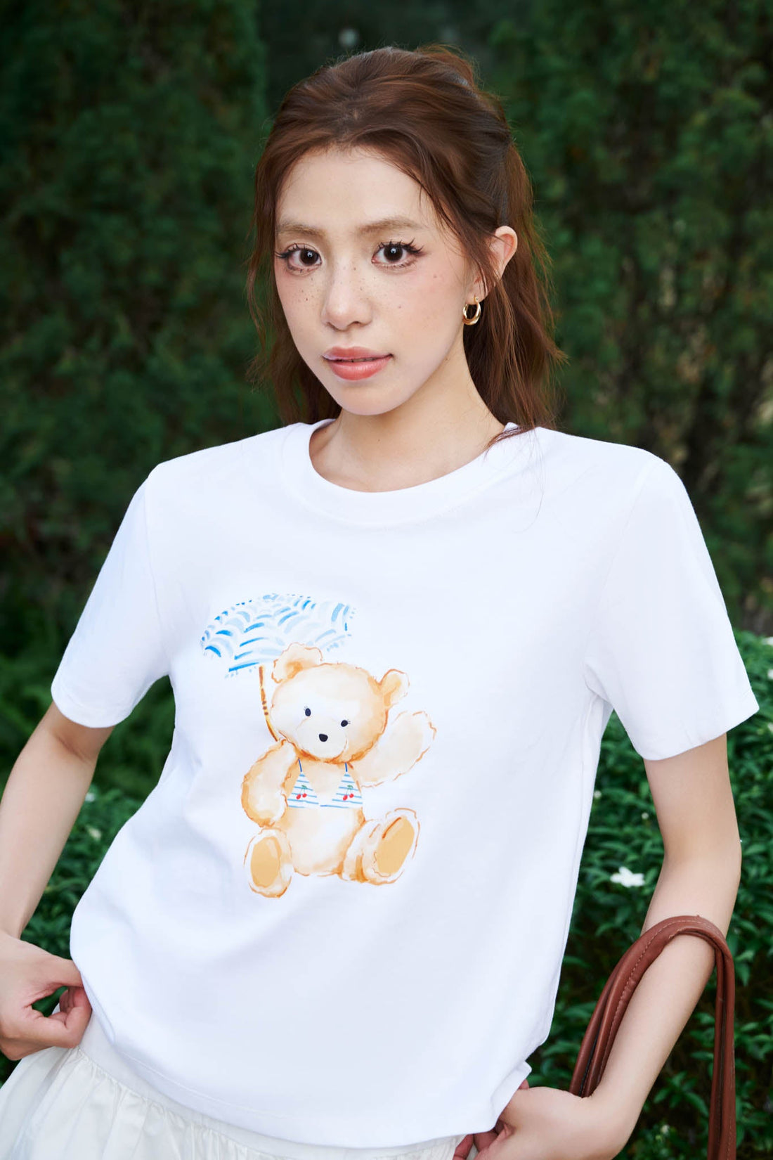 Bear Print T-Shirt - 0T1095 - White