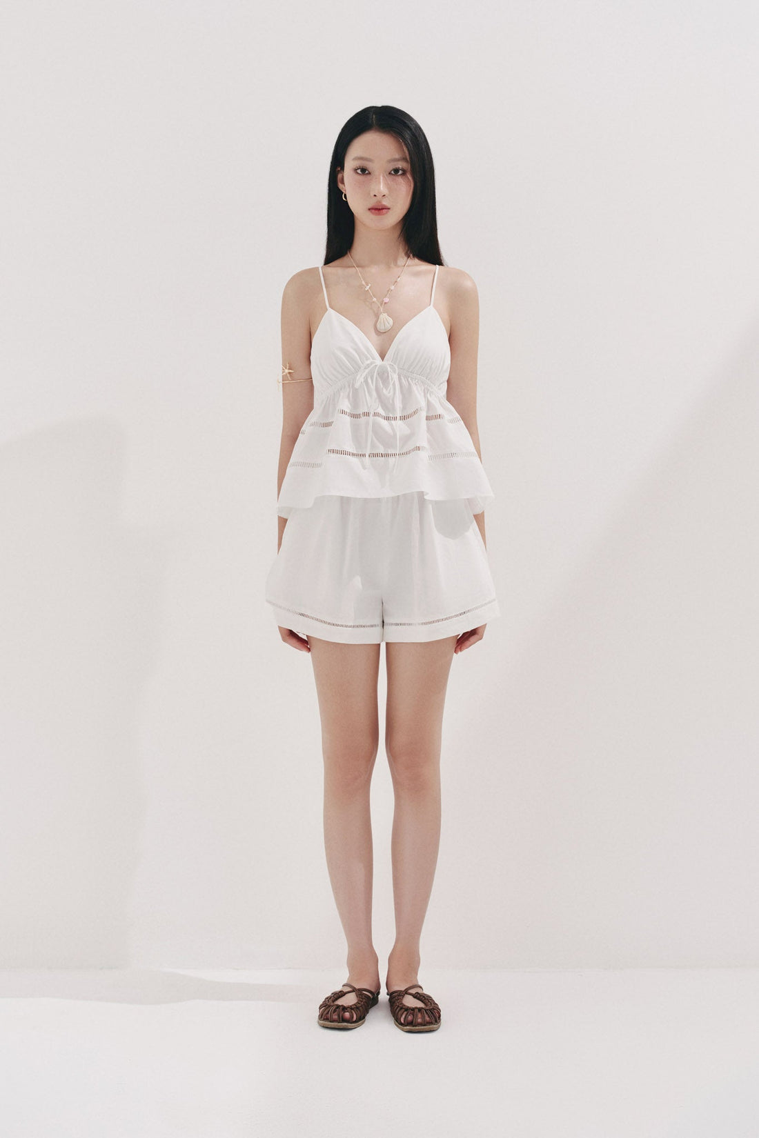 Lace Trim Camisole - T1102 - White