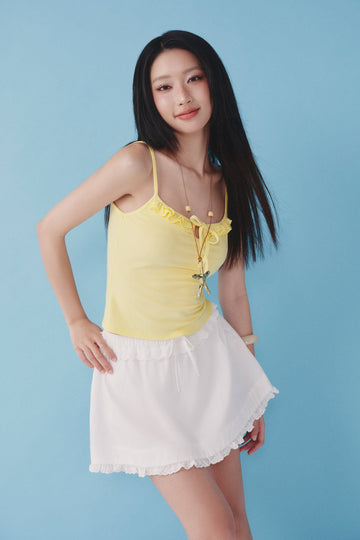 Ruffle Camisole Top - T1105 - Lemon Yellow