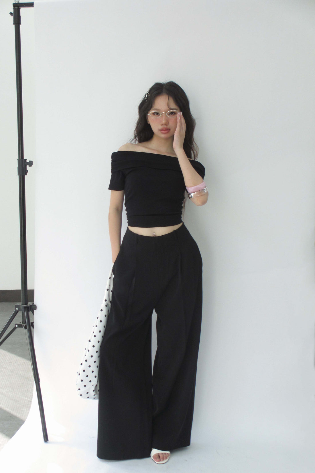 Off-shoulder style top - 0T1114 - Black
