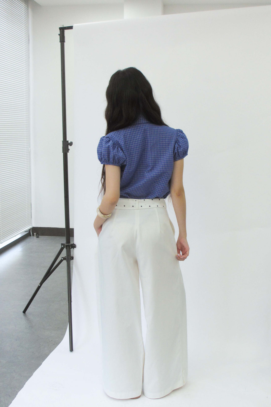 Pleated wide-leg khaki pants - 0Q0402 - White