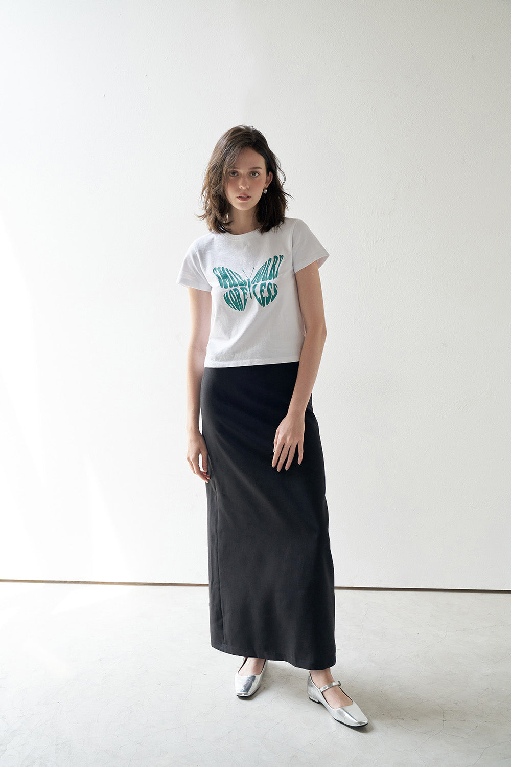 Straight Cut Maxi Skirt - 2S0159 - Black