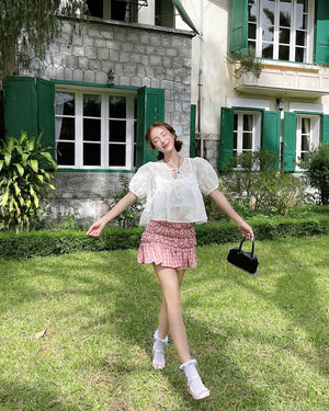 Customer wearing Morning Mist Blouse - 3T0978 - White